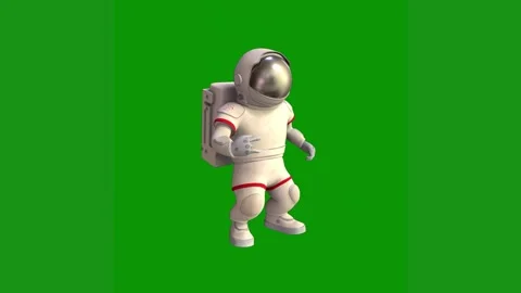 Astronaut spacesuit green screen animated chromakey background scene colorful Vídeo Stock 314065007