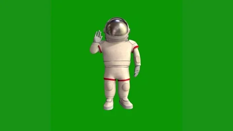 Astronaut spacesuit green screen man suit animated chromakey background colorful 動画素材 314065045
