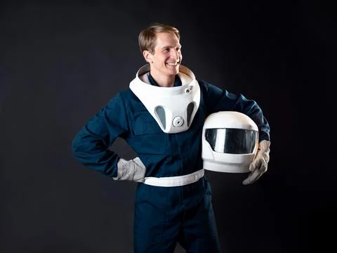 An astronaut in a spacesuit is ready for launch. Foto stock