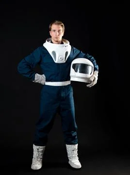 An astronaut in a spacesuit is ready for launch. Foto stock
