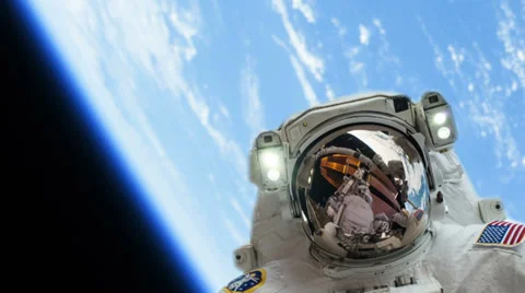 Astronaut Spacewalk by Earth Stock Footage 35366017