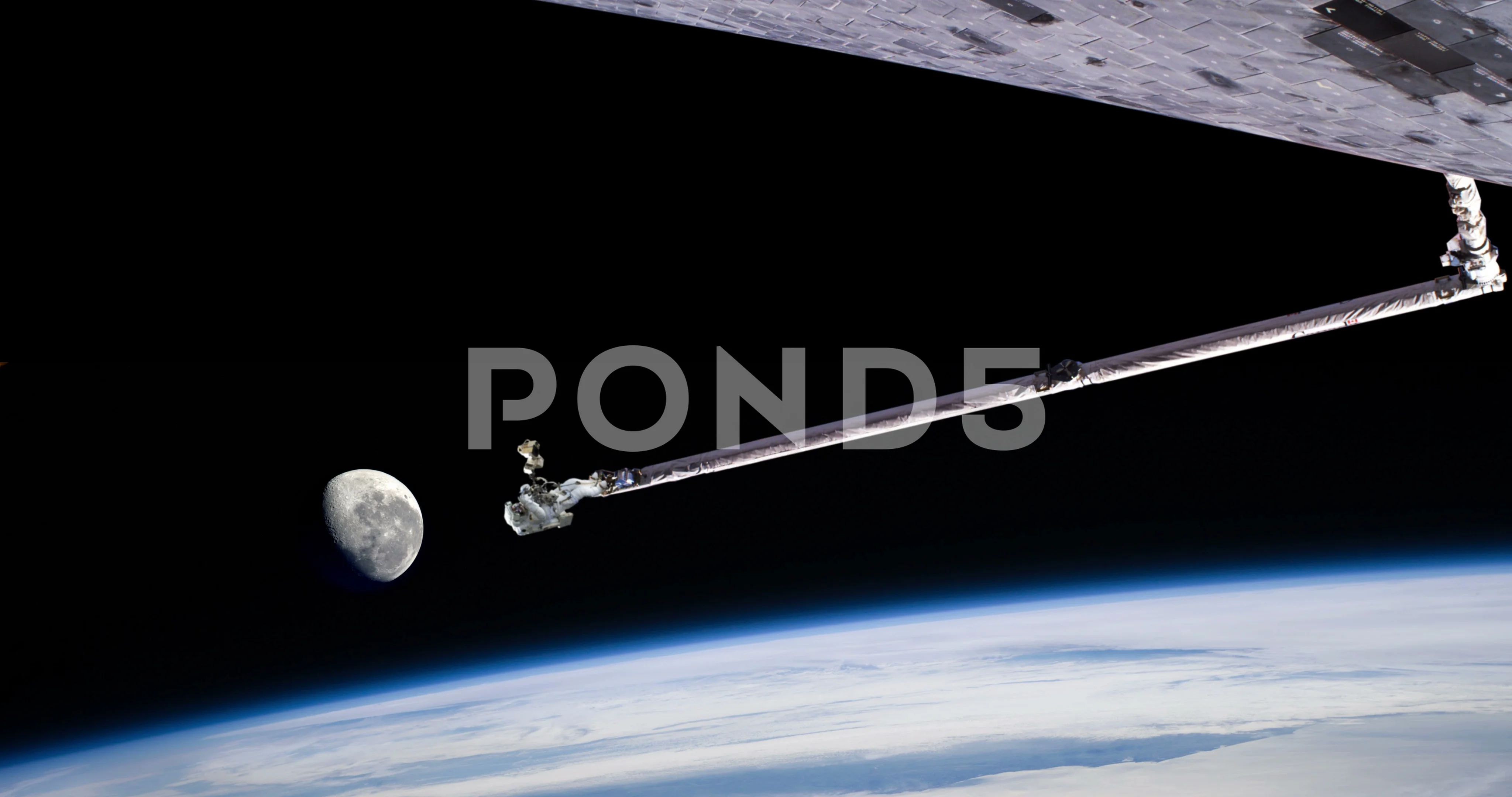 Astronaut Spacewalk on Robotic Arm From Stock Video Pond5