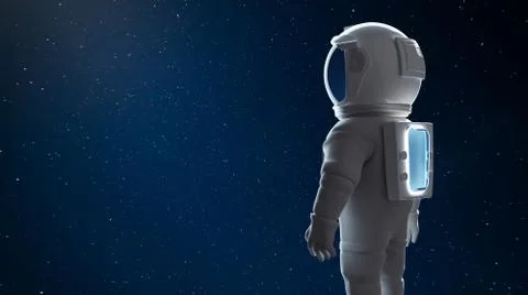 Astronaut standing in outer space Stock Photos