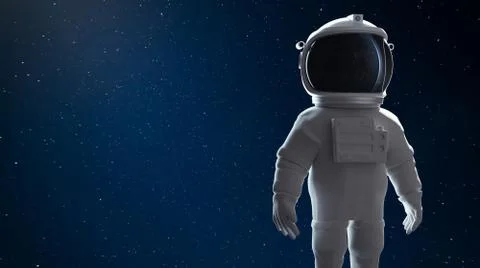 Astronaut standing in outer space Foto stock