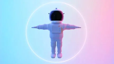 Astronaut standing in psychedelic background Foto stock