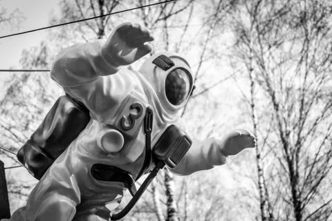 Astronaut Statue in Plastic Stock Photos