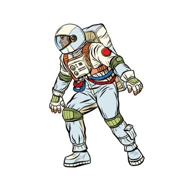Astronaut step forward. space exploration Stock Illustration