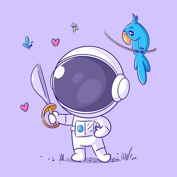 Astronaut stylized as a pirate Stock Illustration