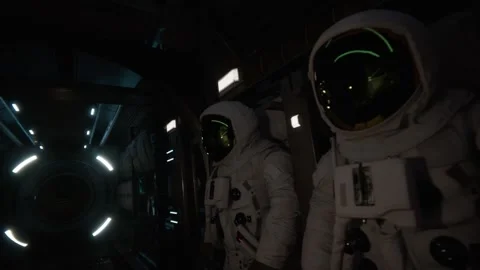 Astronaut suits inside the ISS Stock Footage 260591529