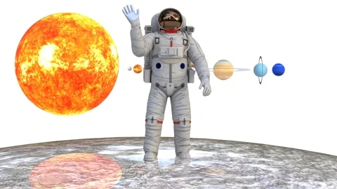 Astronaut with sun Stock Footage 306008875