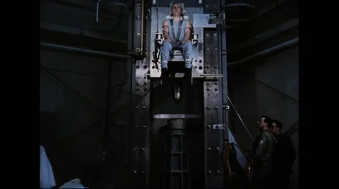 Astronaut tested for effects of acceleration during astronaut testing program Stock Footage