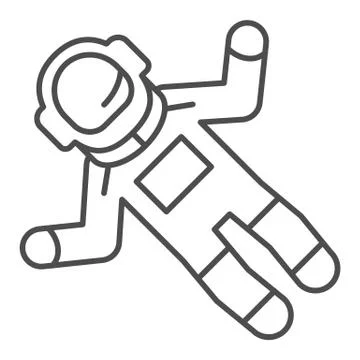 Astronaut thin line icon. Spaceman vector illustration isolated on white Stock Illustration