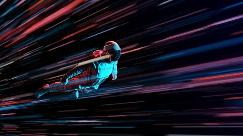 An Astronaut Through The Stars Stock Footage 238472541