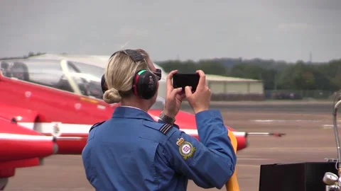 Astronaut Tim Peake flies with Red Arrows Stock Footage 148573680