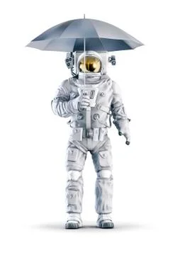 Astronaut with umbrella Stock-Illustration