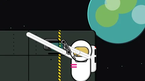 Astronaut Using Robotic Arm At Space Station With Passing Planet Stock Footage 341173021
