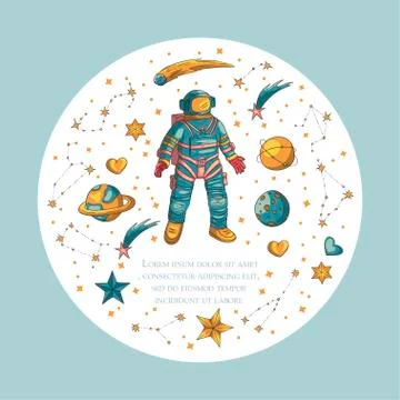 Astronaut, vector illustration Stock Illustration