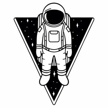 Astronaut-vector-illustration-minimal-flat-space-(1) Stock Illustration
