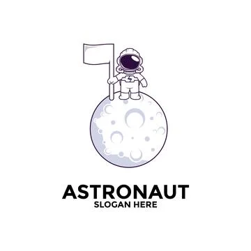 Astronaut vector logo icon, Illustration astronaut or space logo design tem.. Stock Illustration