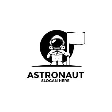 Astronaut vector logo icon, Illustration astronaut or space logo design tem.. Ilustración de archivo