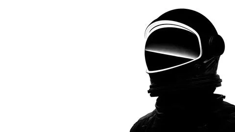 Astronaut Visor Reflection Black Solid Silhouette Concepts Stock Illustration