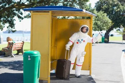 Astronaut waiting for the shuttle Fotos de archivo