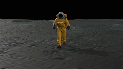 Astronaut walk on moon Stock Footage 237320431