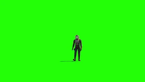 Astronaut walking animation on green screen.  Stock-Footage 71054429