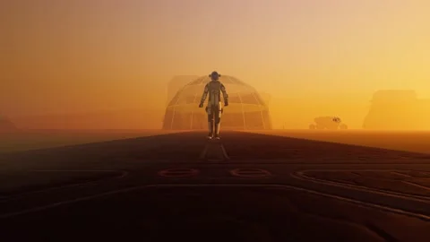 Astronaut walking on Mars Stock-Footage 211800979