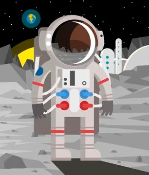 Astronaut walking on the Moon Stock-Illustration