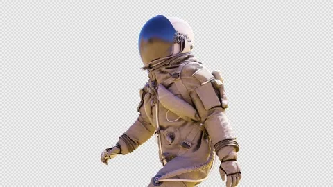 Astronaut Walking Transparent Background Stock-Footage 268074463