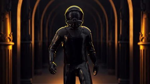 Astronaut Walks in an abstract Environment Stock-Footage 268815989