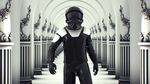 Astronaut Walks In A Future Environment Vídeos de archivo 268816134