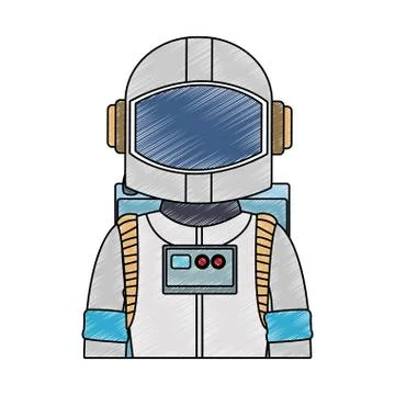 Astronaut wear equiment scribble Stock Illustration