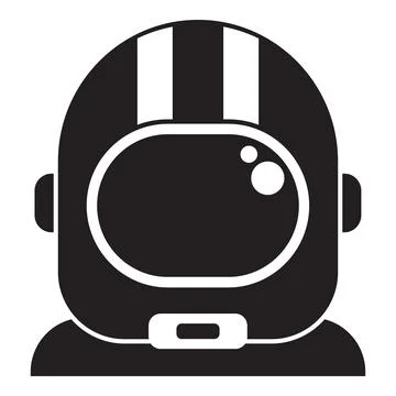 Astronaut wearing helmet exploring space icon glyph style Stock Illustration