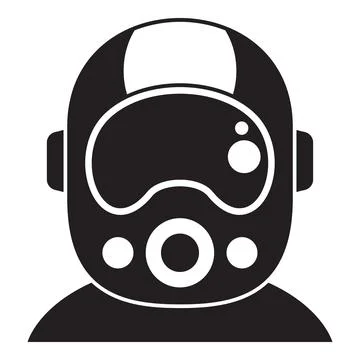 Astronaut wearing space helmet exploring space icon glyph style Stock Illustration