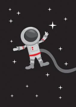 Astronaut Zero Gravity in Outer Space Stock Illustration