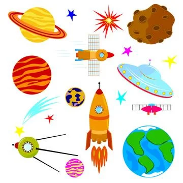 Astronautics Space set. Elements on the space theme. Copyright: xZoonar.co... Stock Photos