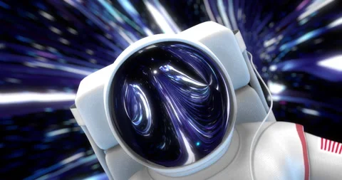 An Astronaut's Adventure in Deep Space. Flying Free Inside Of Black Hole Stock Footage 252141496