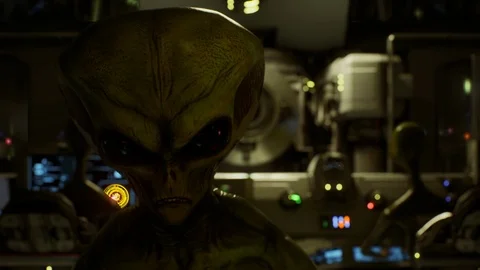 Astronauts and Aliens in Command During Space Combat Stock Footage 111941105