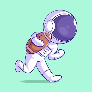 Astronauts are in high spirits playing rugby Stock Illustration