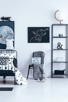 Astronaut's bedroom interior Stock-Fotos