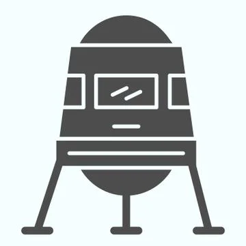 Astronauts Capsule solid icon. Space rocket craft standing capsule. Outer space Ilustración de archivo