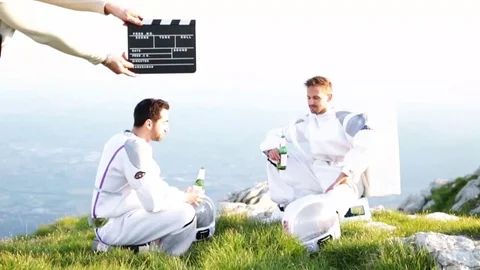 Astronauts drinking Stock Footage 110702529