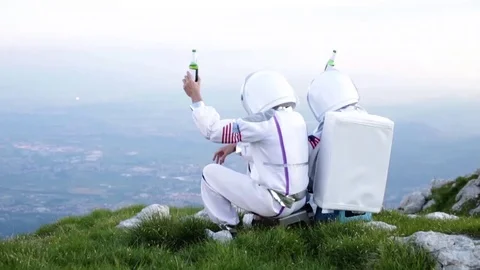 Astronauts drinking Stock Footage 110702545