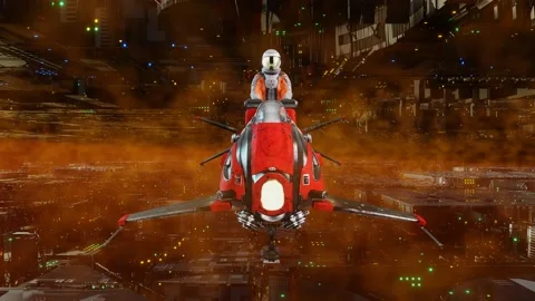 Astronaut's flight in the fog, VJ Loop Tunnel. 3D Render Stock Footage 169569301