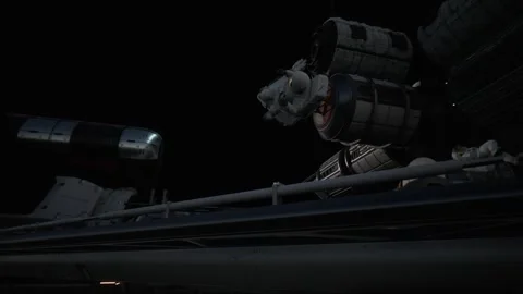 Astronauts float in space on the International Space Station Stock Footage 260733669