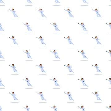 Astronauts floating in space seamless pattern background 스톡 일러스트