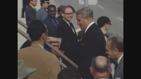 Astronauts greet each other at the launch of Apollo 8 space program - 1969 Vídeos de archivo 94341641