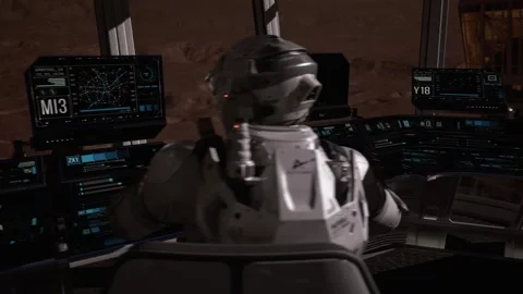 The astronauts help the human army in the space conquest program 03 Stock Footage 258723398